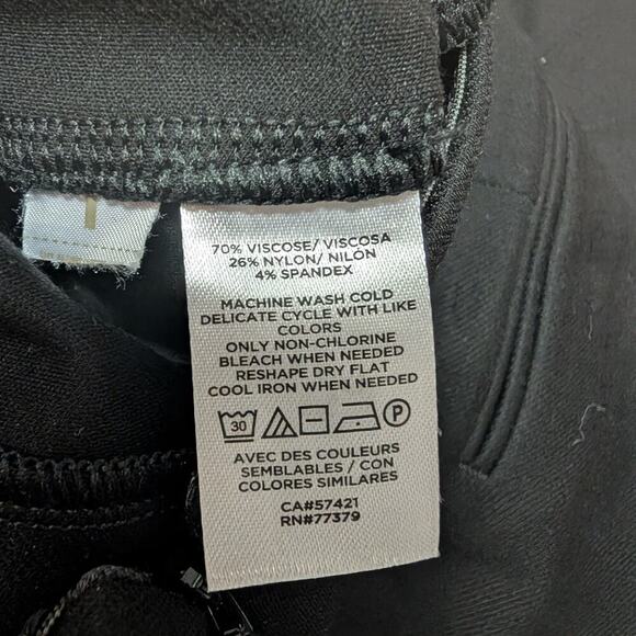 Ann Taylor Dress Pants Wide Leg Black Front Seam Pleat Business - Size 8 - Picture 7 of 7